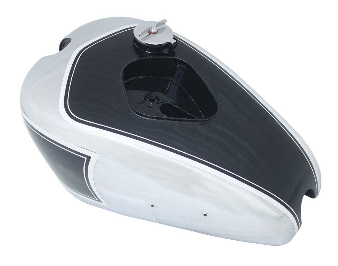 Black & Chrome Gas Fuel Petrol Tank Fits For Triumph T90 Pre War Model