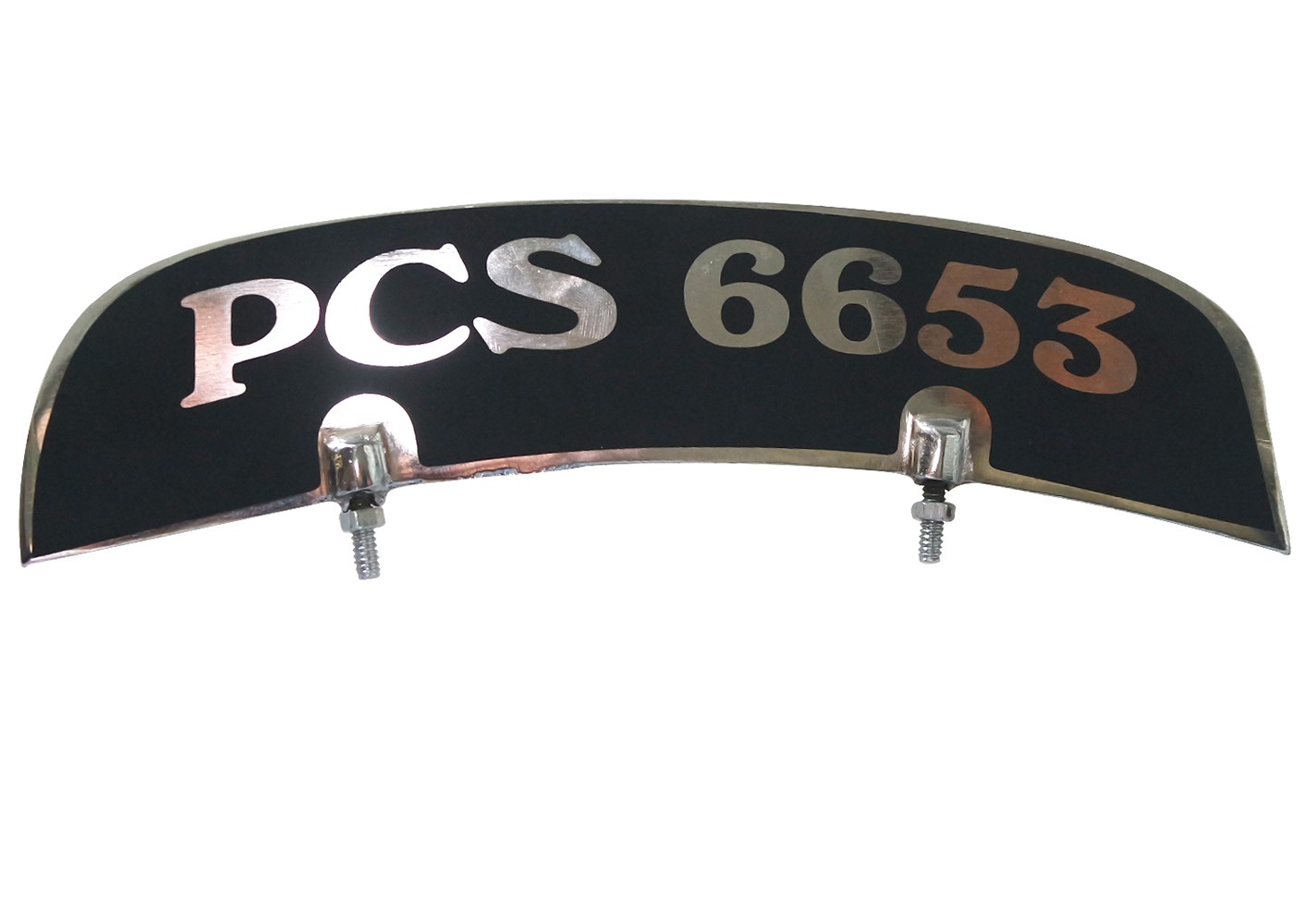 Customised Front Mudguard Number Plate Black & Silver For Motorcycle Universal