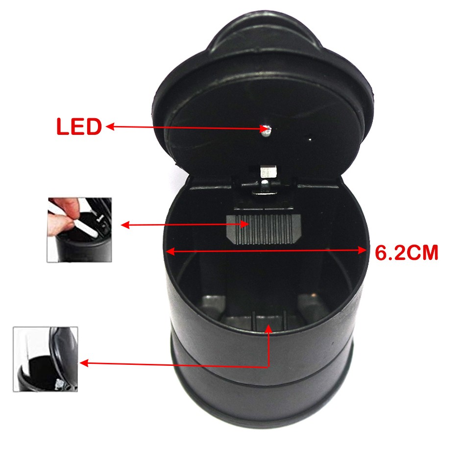 Portable Car Ashtray Blue LED Light Smokeless Ashtray Cigarette Holder Cup