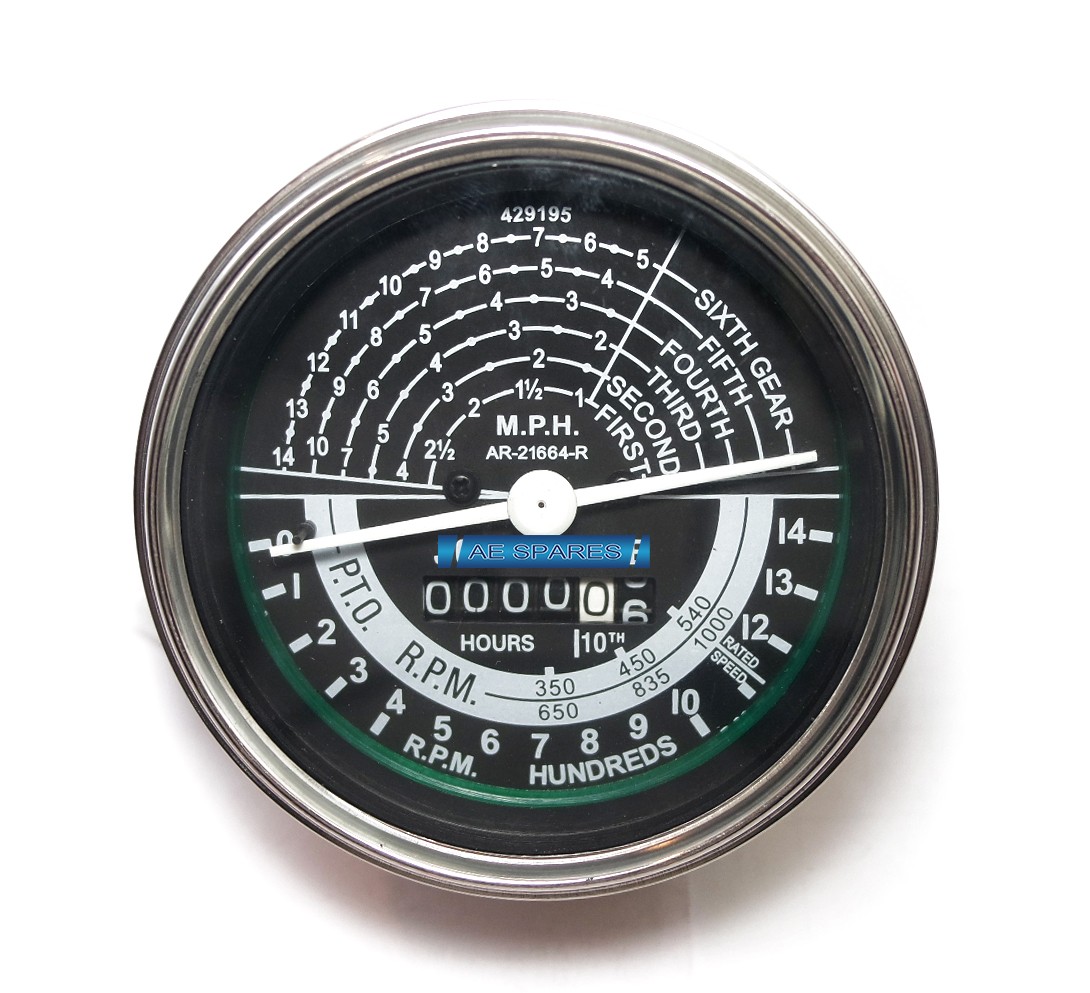 Tachometer Gauge Black Face For John Deere 50 60 70 520 530 620 630 720 730