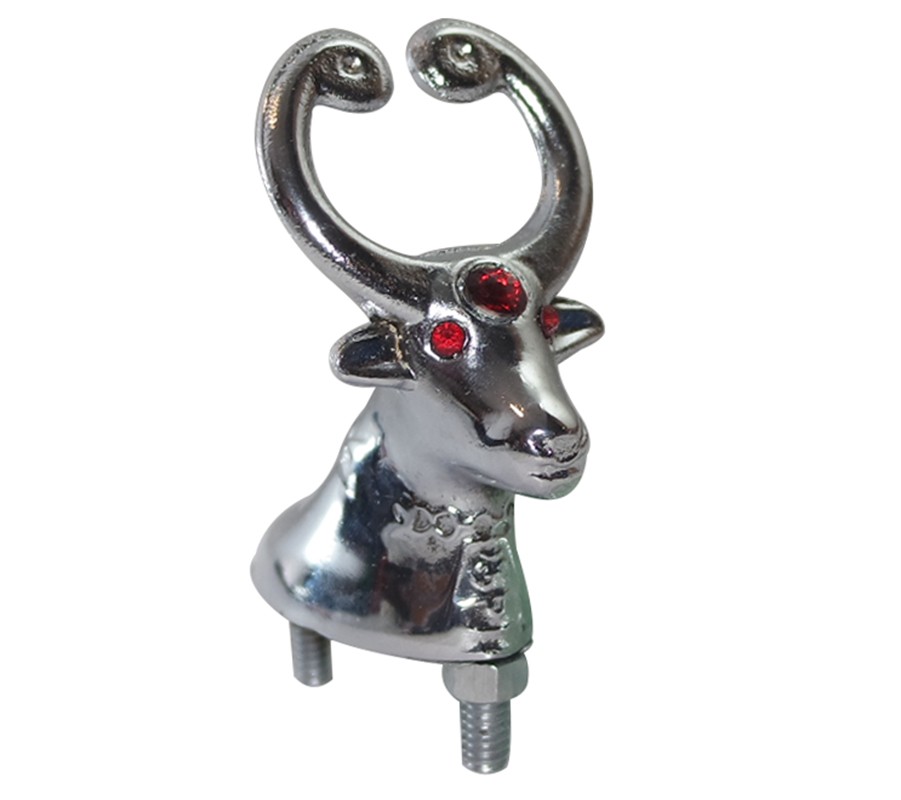 Alloy Bull Head Hood Ornament For Motorcycle Car Truck Tractor