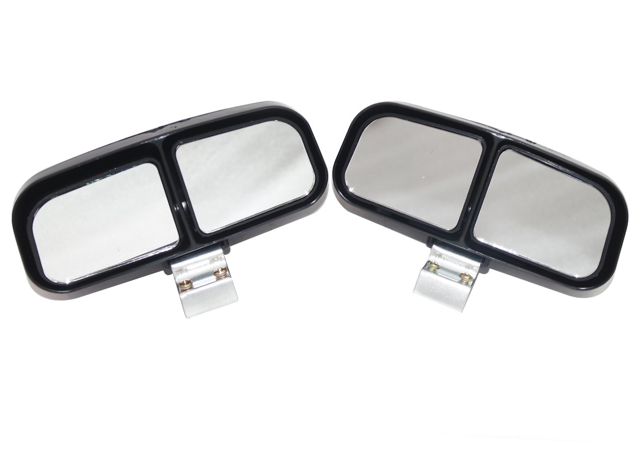 2x Blind Spot Mirrors Rear Side Angle Double View Glass Parking Mirror Black