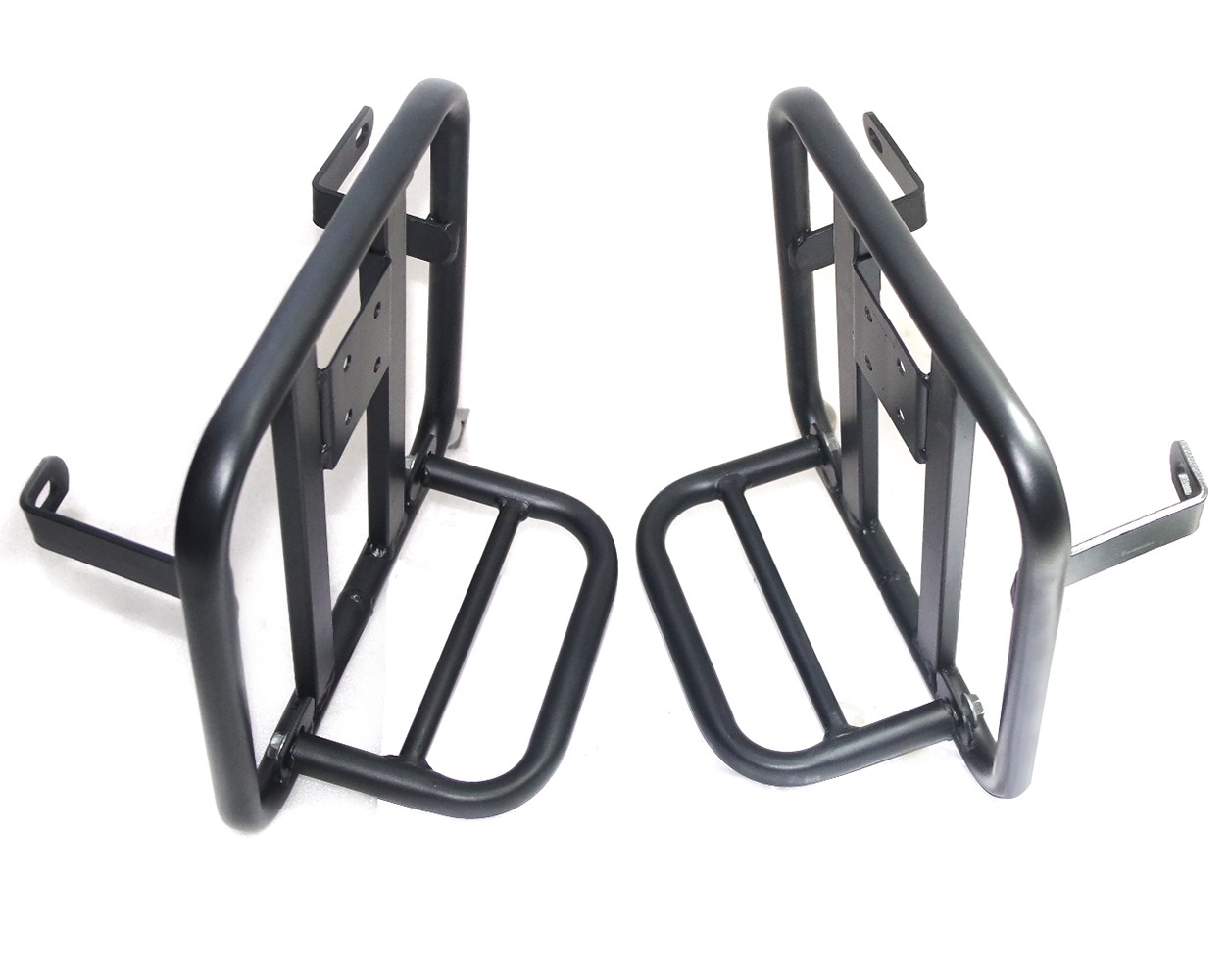 Black Jerry Can & Pannier Bag Mount Set For Royal Enfield Super Meteor 650