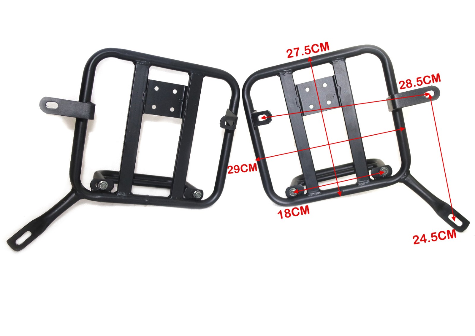 Black Jerry Can & Pannier Bag Mount Set For Royal Enfield Super Meteor 650