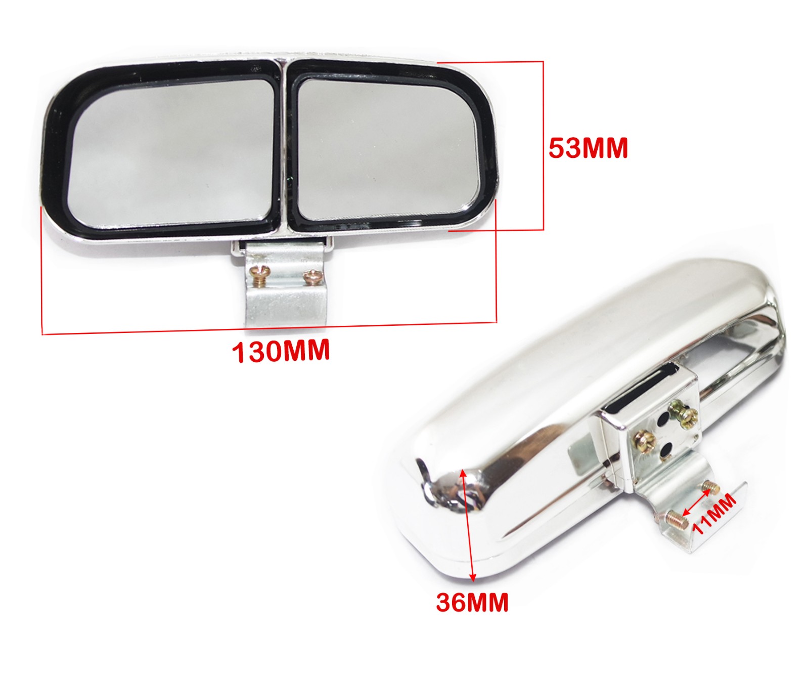 2x Blind Spot Mirrors Rear Side Angle Double View Glass Parking Mirror Chrome