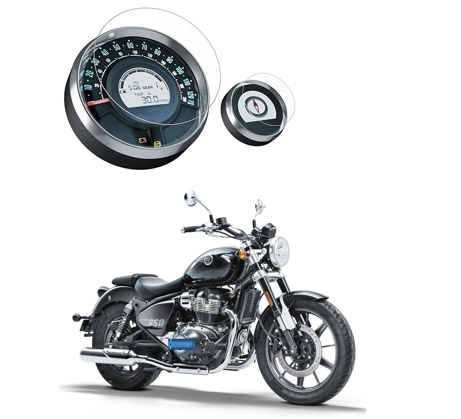 Dashboard Screen Protector Ultra Clear For Royal Enfield Super Meteor 650cc