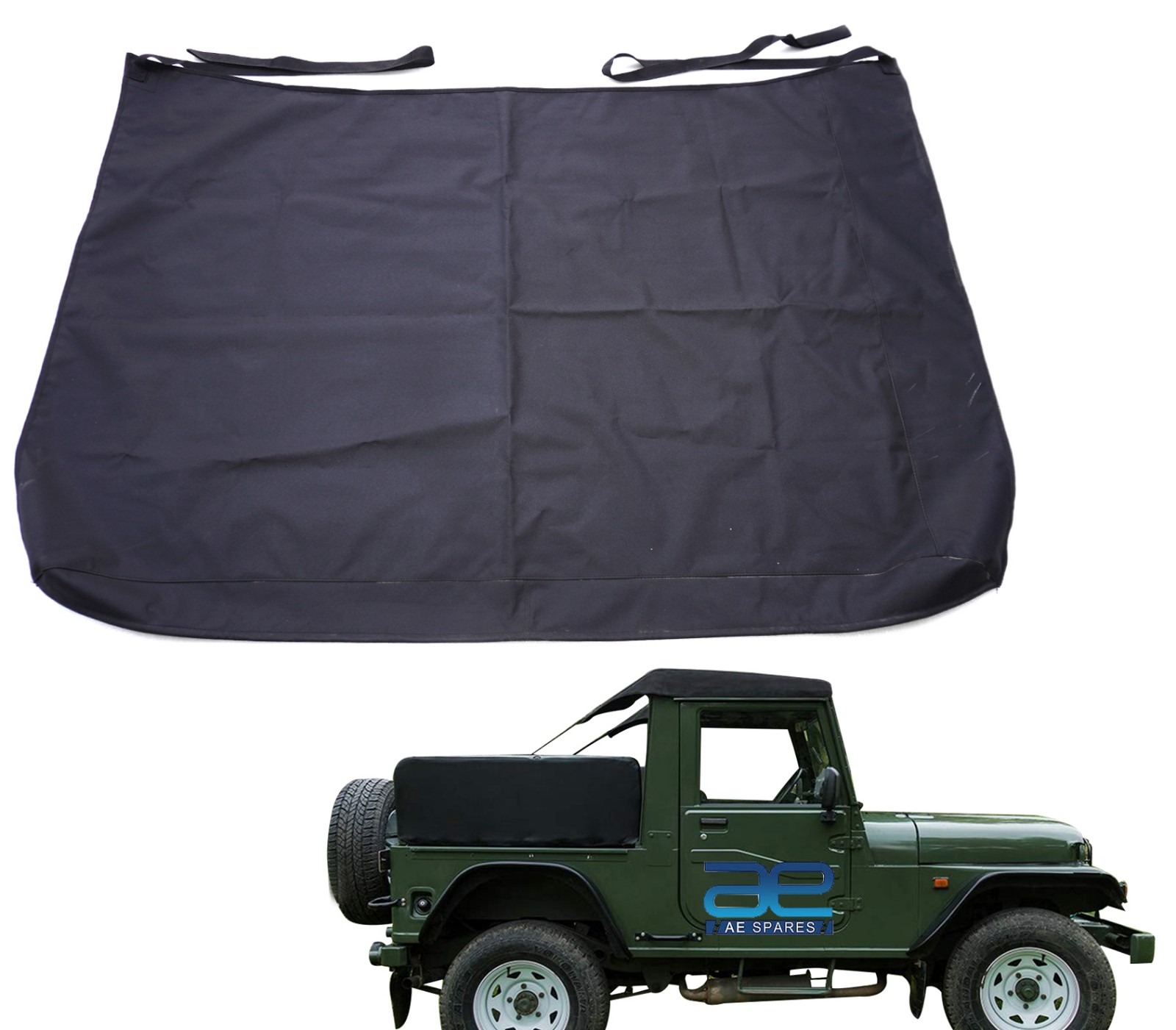 Bikini Soft Top With Straps Black Denim Fits For Mahindra MM 540 Roxor Thar