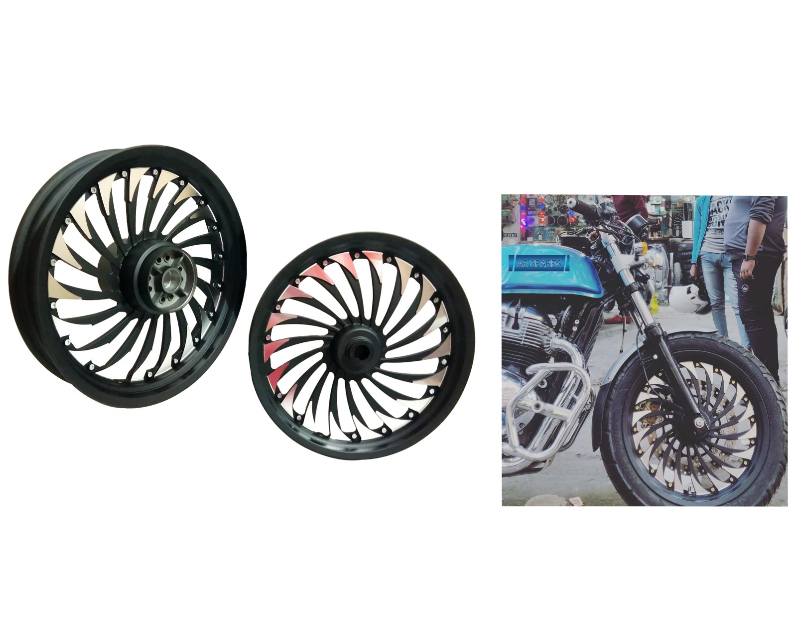 Alloy Wheel Rim Set For Royal Enfield Continental GT 650cc Interceptor 650cc