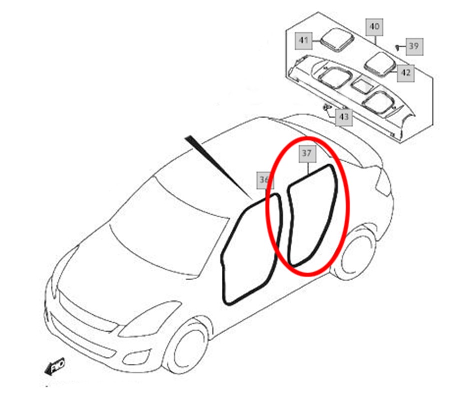 Rear Door Seal Trim For Suzuki Swift 2nd Gen Swift Dzire 2nd Gen 76295M74L00