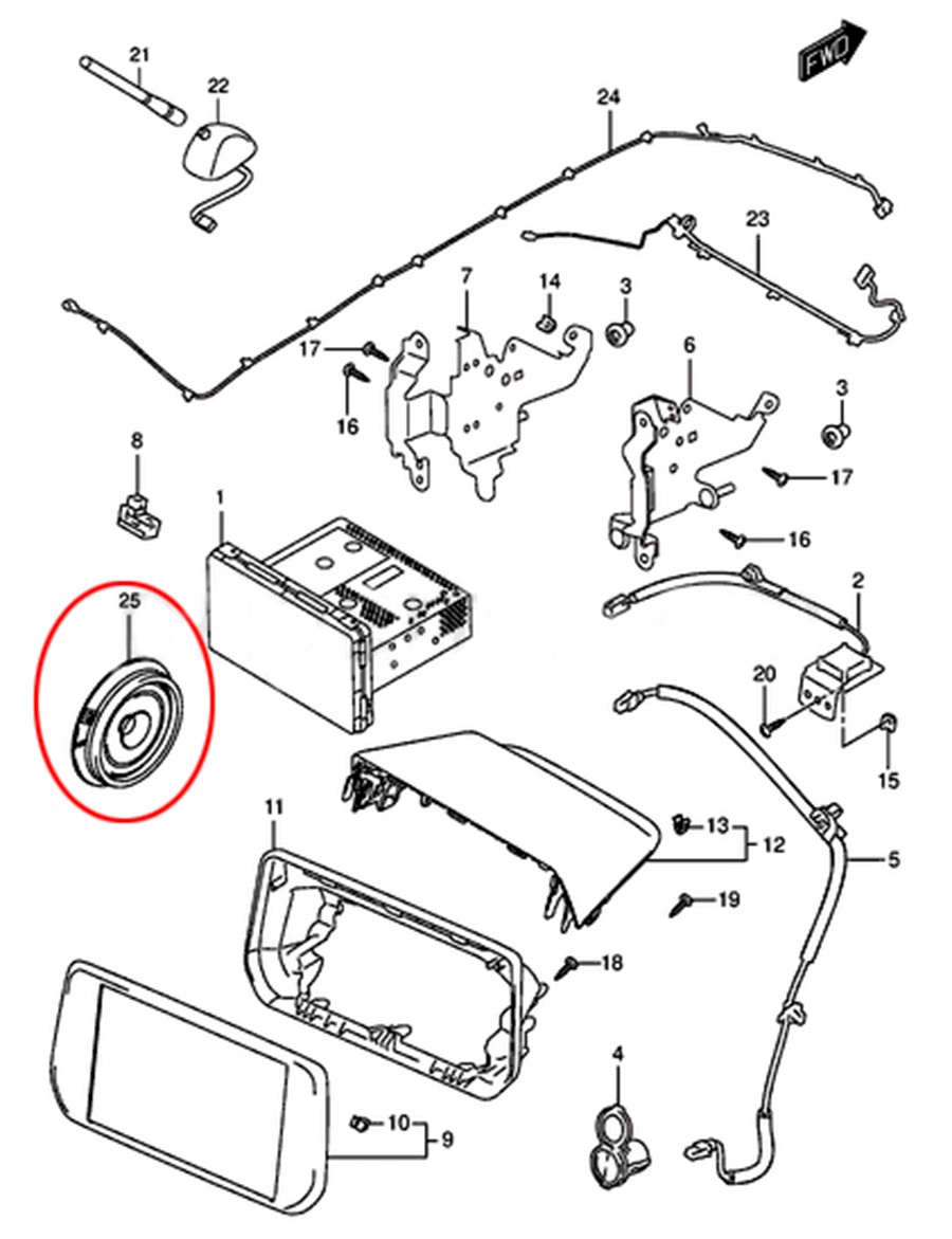 Speaker Assembly For Suzuki Celerio 2017-Now Swift 2018-Now 39102M55R01