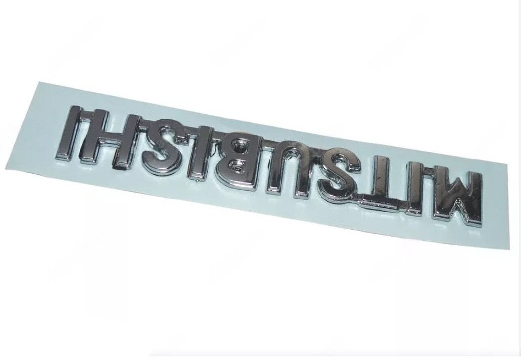 For Mitsubishi Nameplate Badge Rear Trunk Emblem Car Sticker Chrome