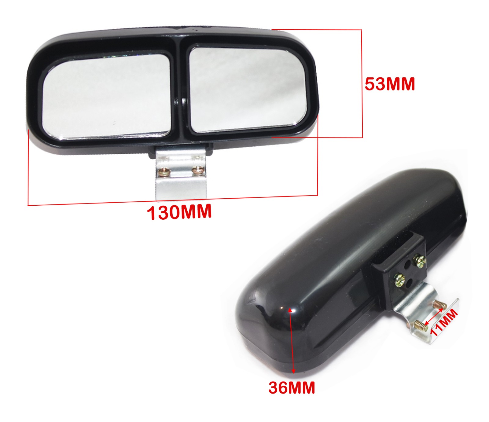 2x Blind Spot Mirrors Rear Side Angle Double View Glass Parking Mirror Black