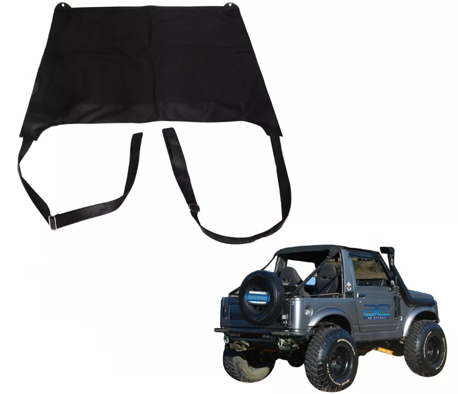 Bikini Soft Top With Straps Black Denim For Suzuki Samurai 1986-1995