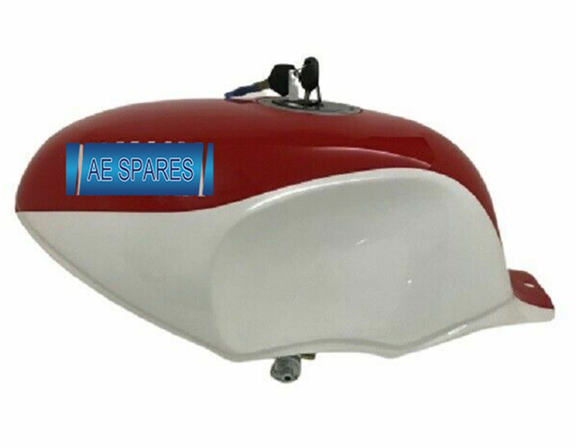 FOR YAMAHA YSR50-80 ALLOY WHITE & RED GAS FUEL PETROL TANK WITH CAP & TAP
