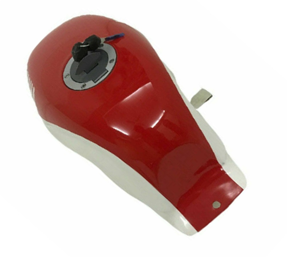 FOR YAMAHA YSR50-80 ALLOY WHITE & RED GAS FUEL PETROL TANK WITH CAP & TAP