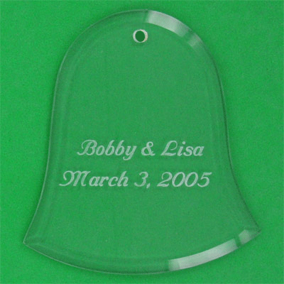 2 Personalized Glass Bell Ornaments