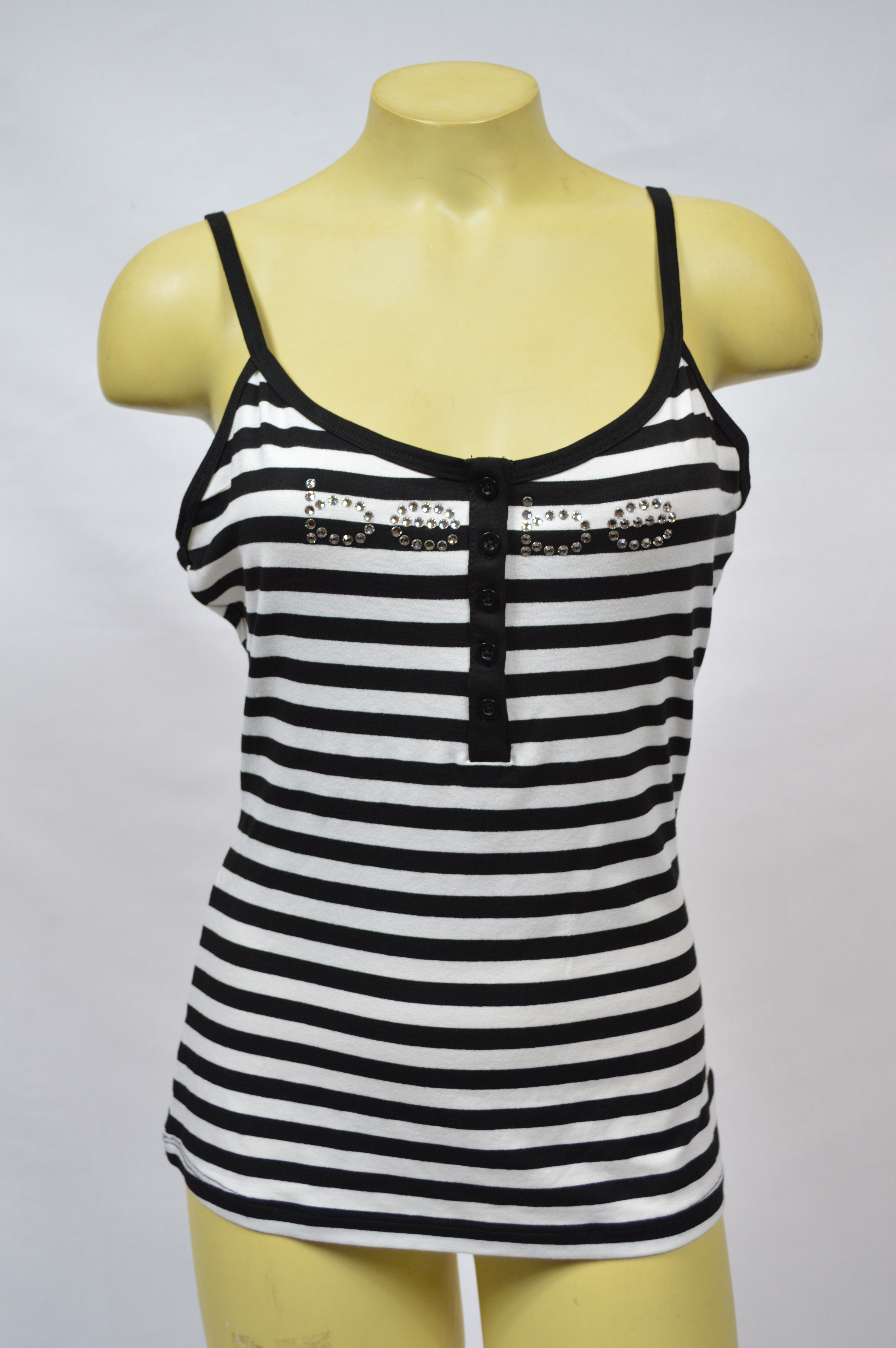 BEBE TANK TOP TEE logo crystals t shirt black white tank 218576 eBay