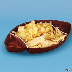 2 FOOTBALL SERVING TRAY Divided Plastic Party SUPERBOWL