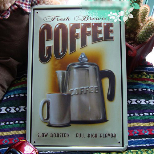 Wall Art Metal Decor Picture Painting for Bar ''Coffee '' Metal sign
