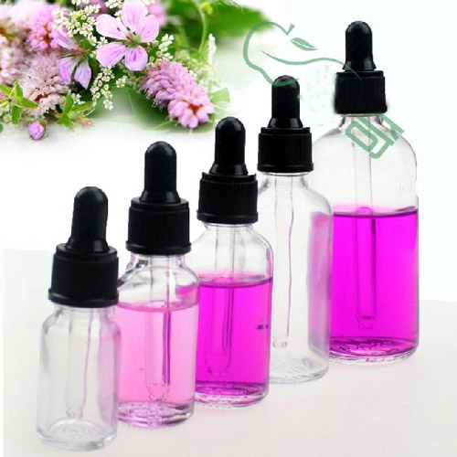 2x30ml Transparent Glass Round Medicine Dropper Bottles LC920