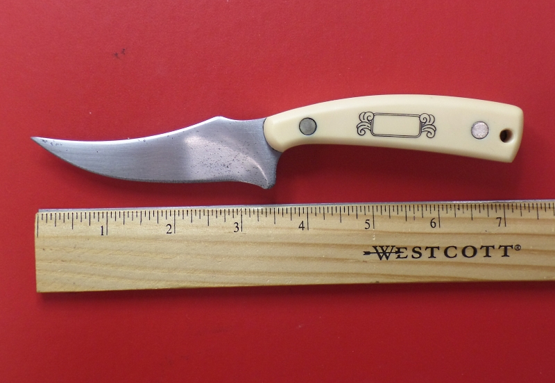 1980s SCHRADE USA SCRIMSHAW SHARPFINGER SC502 Hunting Knife WITH BOX
