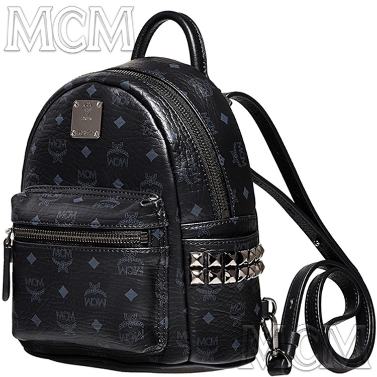 2015 Genuine MCM STARK BEBE BOO XMINI Backpack Black MMK5SVE92BK