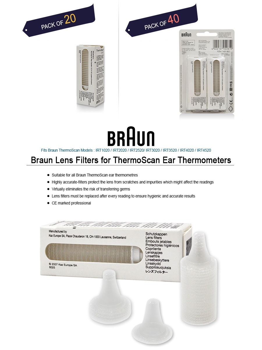 Braun Thermoscan IRT4520 4020 3520 Filters Ear Lens Probe Cap Covers
