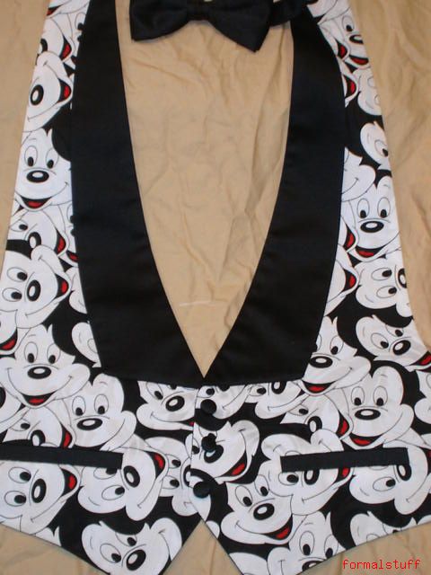 MENS SMALL MICKEY MOUSE TUXEDO VEST   RARE!!