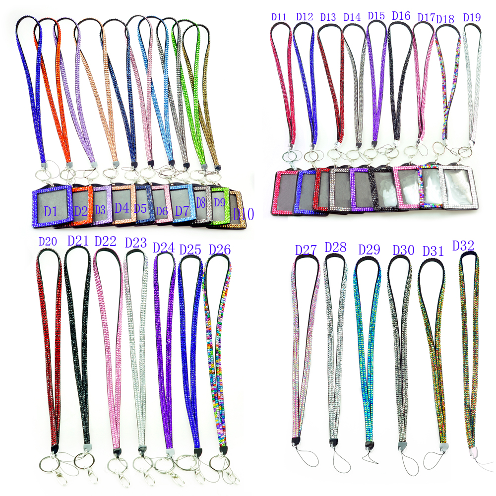 Rhinestone Bling Crystal Custom Lanyard Vertical ID Badge Holder eBay
