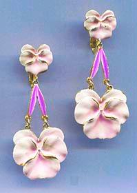 Vintage Pansy Earrings