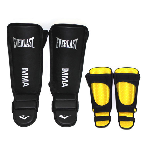 EVERLAST GRAPPLING Shin Guard Sythetic Leather for Muay Thai Taekwondo
