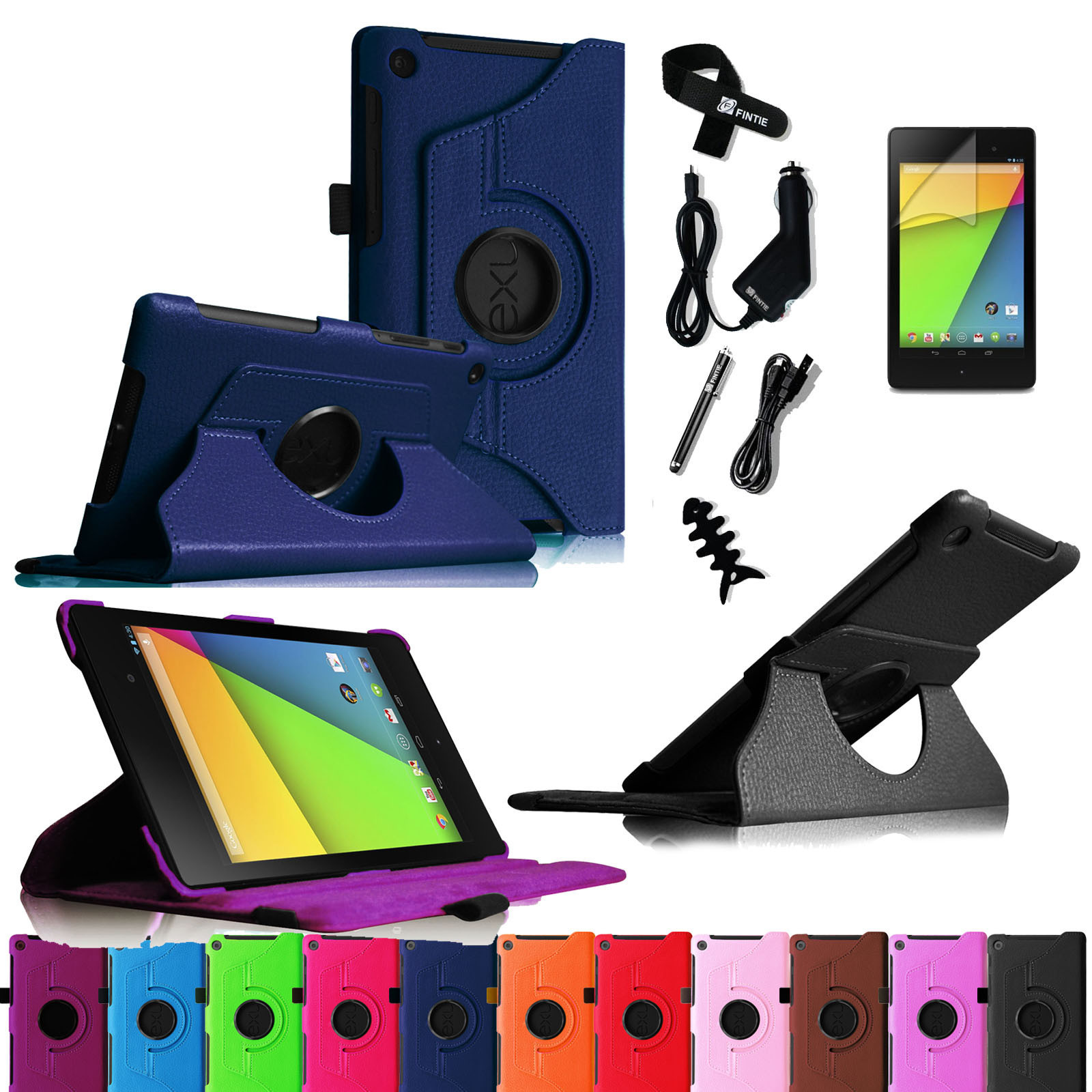 Leather Case Cover + Screen Protector For Verizon Ellipsis 8 4G LTE