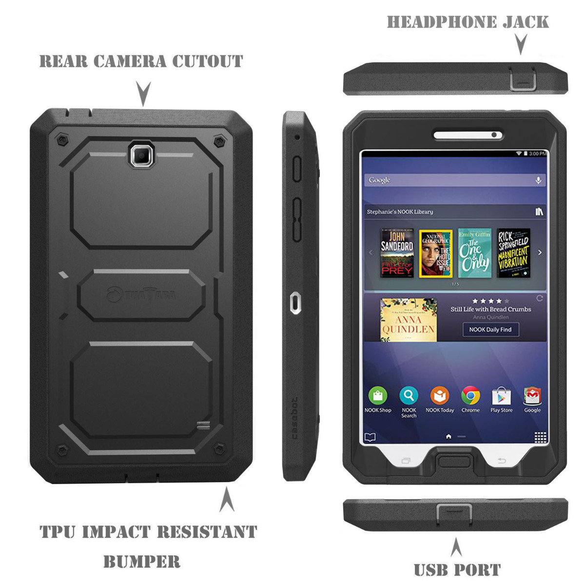 Rugged DualLayer Full Protective Case Cover for Samsung Galaxy Tab 4