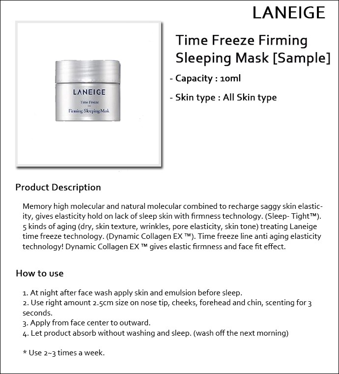 Image result for Time Freeze Firming Sleeping Mask 10ml