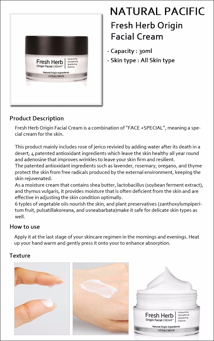 skincare natural pacific fresh herb origin facial cream 50ml how to use origin