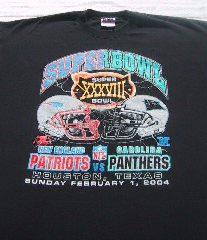 SUPER BOWL XXXVIII - patriots vs. panthers 3XL T-SHIRT