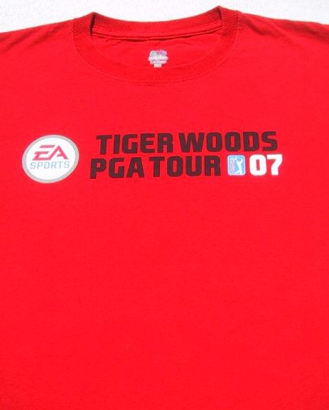 TIGER WOODS PGA Tour 2007 EA Sports LARGE promo T-SHIRT
