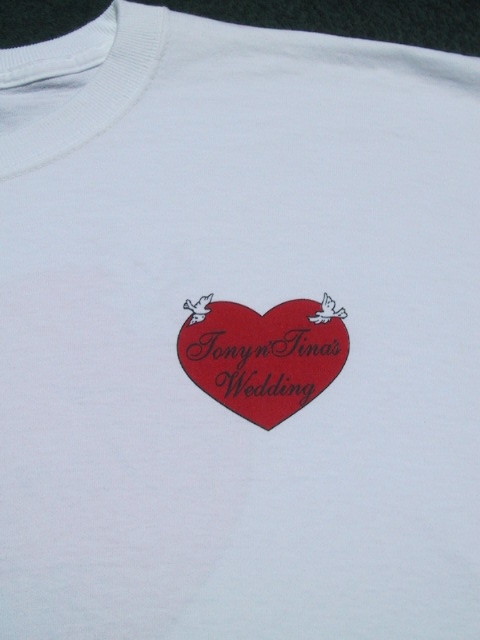 TONY n' TINA's WEDDING off off broadway play XL T-SHIRT