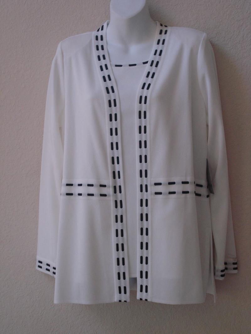 MISOOK Black and White Jacket/Top Set NWT Sz MED $536