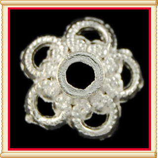 100 siller silver flower spacer beads Q096