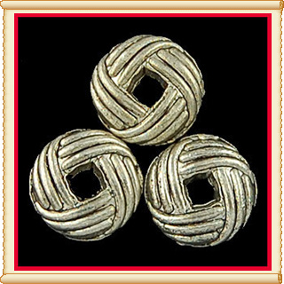 150 Antique silver twist circle findings Q125