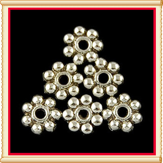 1000 Antique silver daisy spacer beads Q753