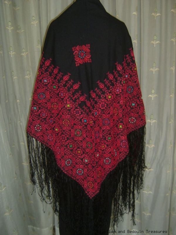 HEAVY Embroidered Egyptian Palestinian Bedouin Shawl