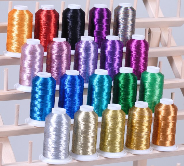 NEW 20 LARGE CONES METALLIC MACHINE EMBRODERY THREADS