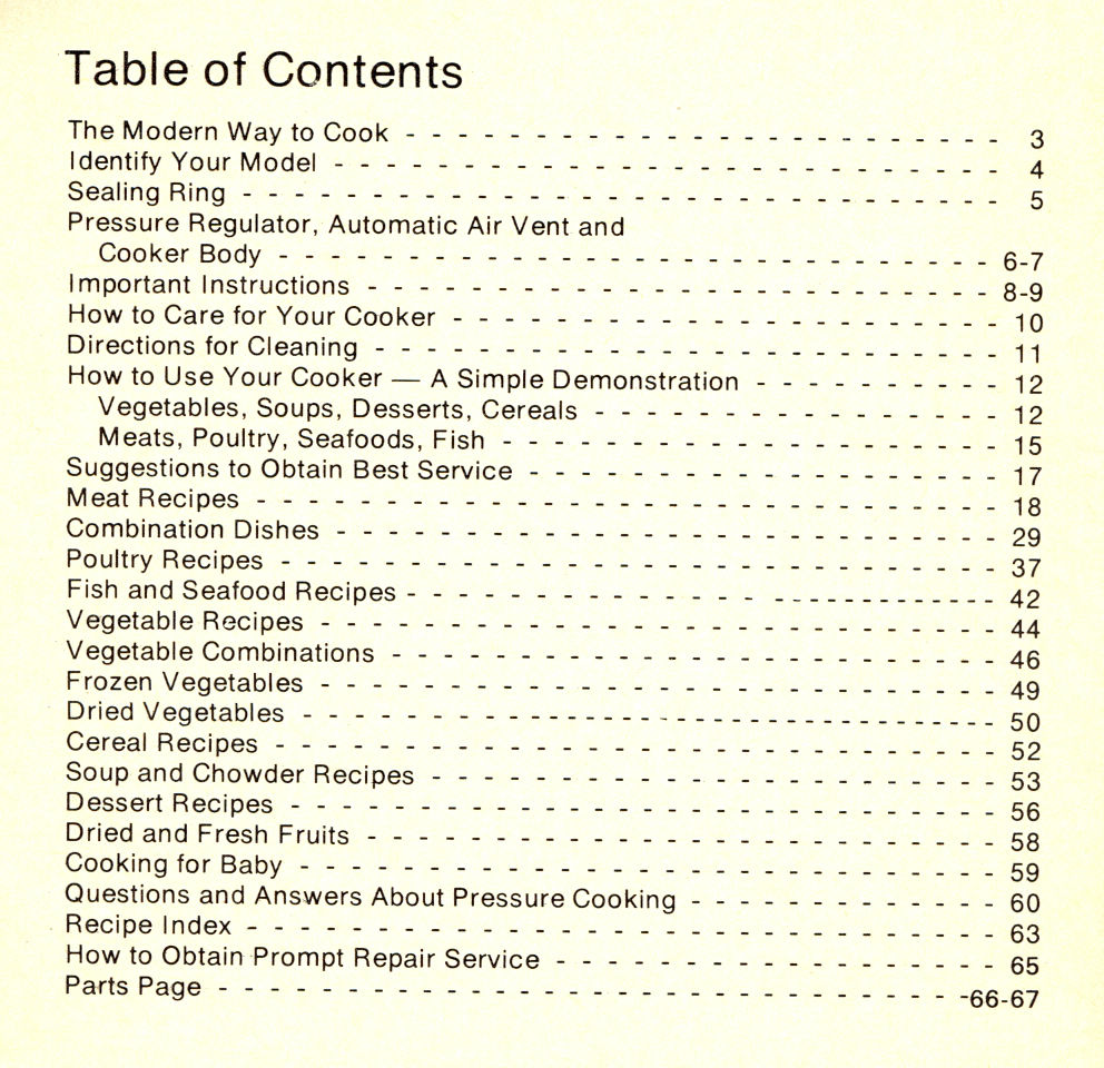 Vtg PRESTO Pressure Cooker Recipes Instructions Time Tables eBay