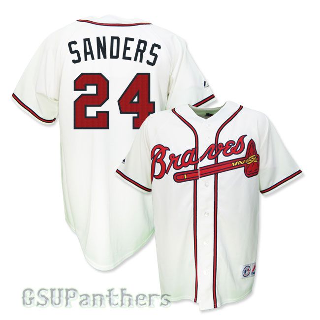 Deion Sanders Atlanta Braves White Home Men's Jersey SZ (M2XL) eBay