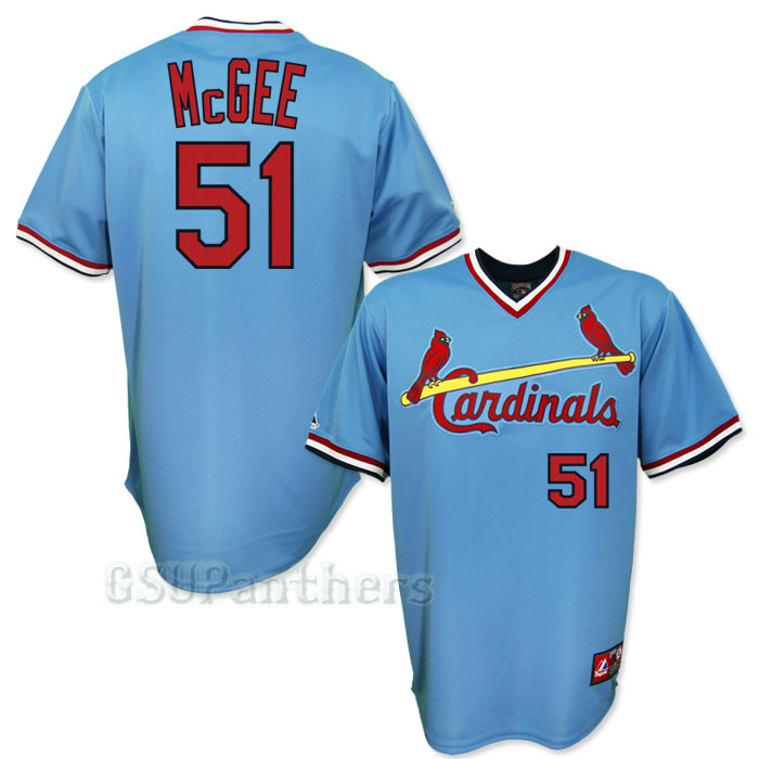 Willie McGee St. Louis Cardinals Cooperstown Blue Away Jersey SZ (M2XL
