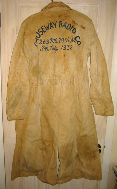 Antique Causeway Radio Operator Lab Overcoat MIAMI FL