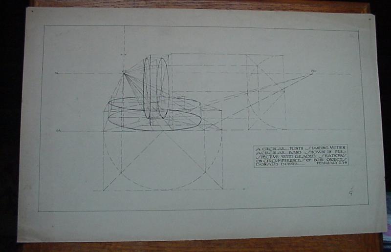 DONALD DOHNER ORIG. INK DESIGN DRAWING 1914 CIRCULAR