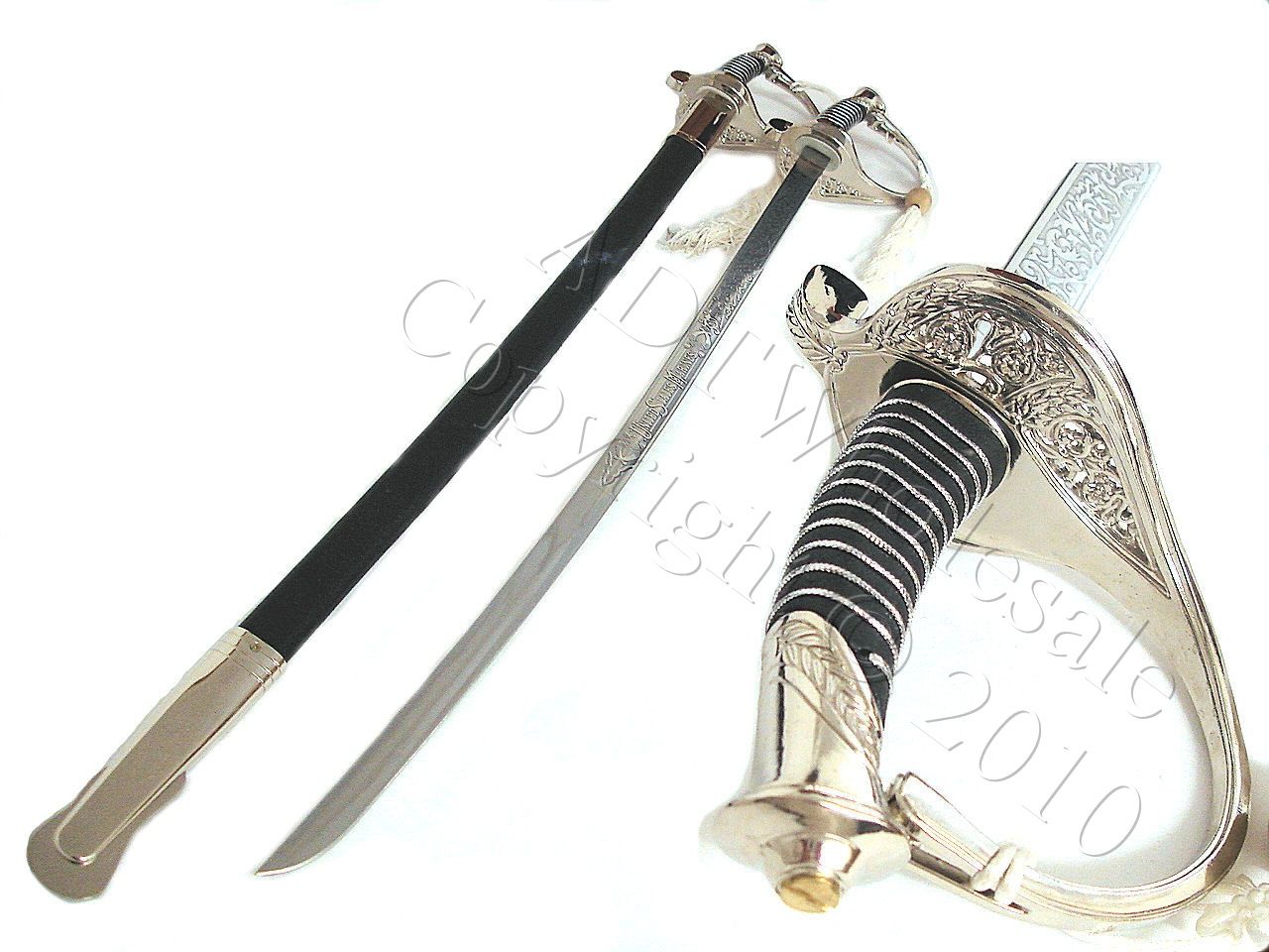 USMC Marine Dress Sword Silver NCO Ceremonial PRINTED